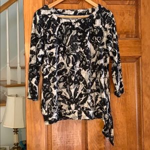 Chico’s black and cream print jersey